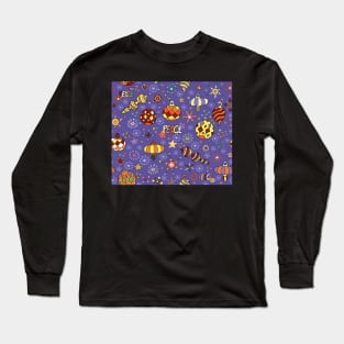 '70s peaceful retro Christmas pattern Long Sleeve T-Shirt